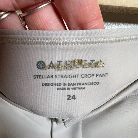 Athleta Stellar Straight Crop Pants Size 24 Travel Work Office Athleisure Tan - Picture 4 of 13
